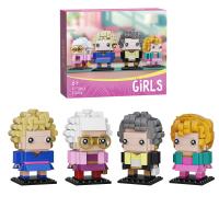 Bloques de construcción 4 en 1 dorados divertidos para niñas, juguetes de Rose Dorothy Blanche Sophia, conjunto de modelos de figuras, regalo coleccionable para fanáticos, niños y adultos - details 0