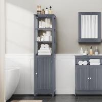 Mueble Auxiliar de Baño 40x32x160cm Armario Baño y Estrecho con 3 Estantes Abiertos Estanteria Estrecha Blanco - details 9
