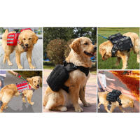 Con 2 bolsas laterales, bolsa de sillín para perros grandes, senderismo, entrenamiento, correr y montar - details 1