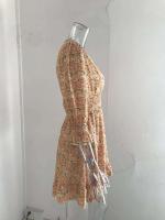 Nuevo Jersey de cintura de longitud media, vestido de manga corta con estampado bohemio - details 6