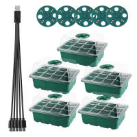 Bandejas de inicio de semillas con luz de cultivo, Kits de Inicio de siembra con cubierta de cúpula de humedad, bandejas de germinación de plantas de jardinería interior - details 0