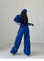 Pantalones de chándal rojos holgados informales de pierna ancha para mujer, ropa de calle de cintura alta, pantalones Cargo, pantalones Hippie para correr, ropa de primavera 2024 - details 13