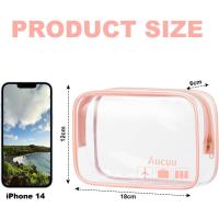 2 PCS Neceser de Maquillaje de PVC, Bolsas Transparentes para Avión, Bolsa de Cosmético Organizador Mujer Impermeables para Viajes, Almacenamiento, Baño - details 0