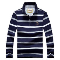 Polo de manga larga para hombre, Camiseta de algodón con bordado a rayas, informal, a la moda, novedad de primavera, 2024 - details 3