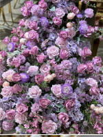 Camino de mesa de rosa púrpura de lujo, telón de fondo de boda, marco de arco de cuerno, arreglo de decoración, soporte de flores para escenario Floral, centro de mesa Ba - details 9