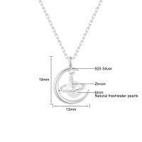Szjinao-collar con colgante de perlas de la Tierra y la Luna, Plata de Ley 925 auténtica de agua dulce, joyería de diseñador de lujo, regalo de alta calidad para niña - details 0