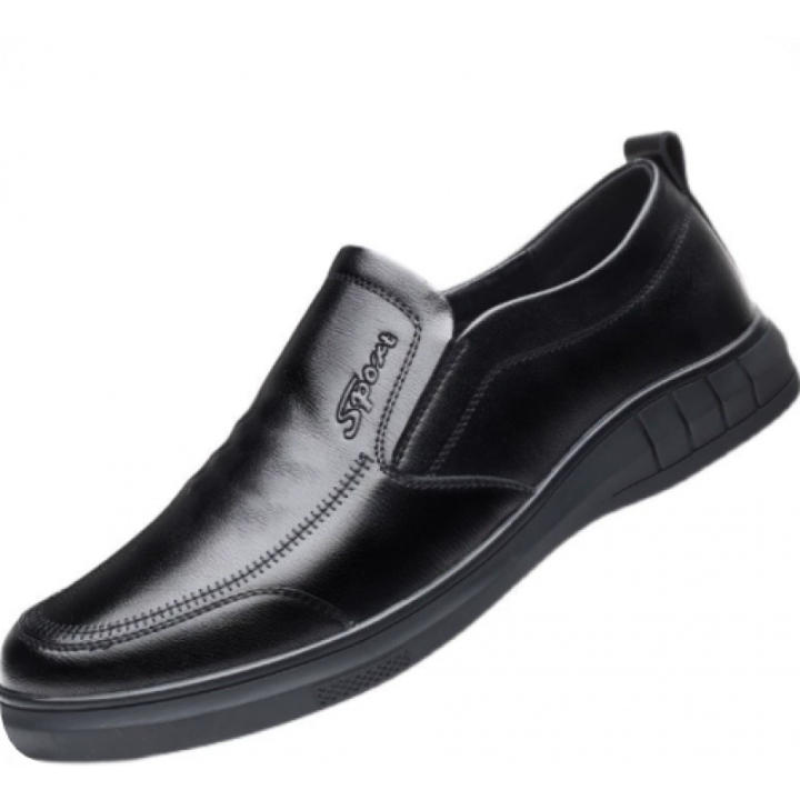 Mocasines Negros de Ponte Paseo para Hombres Suela Antideslizante, Puntiaguda Redonda, Tacón Bajo, Vestuario Casual para Negocios y Formas