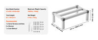 SucceBuy Estante de aluminio para estiba, estante de piso comercial para alimentos de 24" x 14", 8" fuera del piso, estante de almacenamiento de aluminio ajustable con capacidad de 1000 libras, para restaurantes, cocinas, garajes y vehículos - details 6