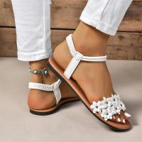 Sandalias planas con decoración de flores para mujer, zapatos de playa ligeros y cómodos, vestido Floral blanco a la moda, verano 2025 - details 3