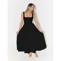 Primavera y verano nuevo vestido halter sin mangas con cuello cuadrado de color sólido - details 11