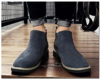 Botines Chelsea de cuero de ante de vaca para hombre, botas de Motocicleta sin cordones, informales, a la moda, primavera y otoño, novedad - details 12