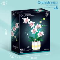 Juego de bloques de construcción de orquídeas para niños, flores románticas, ramo de flores salvajes, juguetes de ladrillos, dec - details 4