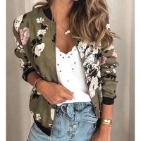 Chaqueta bomber elegante con estampado floral de primavera y otoño - details 11