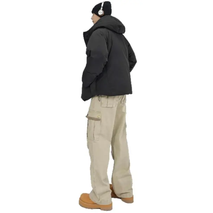 2025 nuevo nicho retro lavado viejo monos de los hombres casual multibolsillo versátil paracaidista pantalones - 1