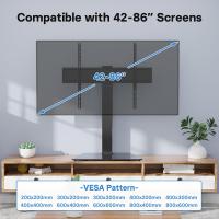 Soporte TV para Televisores de 42 a 86 Pulgadas, Altura Ajustable con Base de Vidrio Templado, Capacidad para 50 kg, máx. VESA 800x600mm - details 1