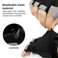 Guantes de ciclismo transpirables antideslizantes de medio dedo para hombres y mujeres, manopla de gimnasio, Fitness, deporte, entrenamiento - details 11