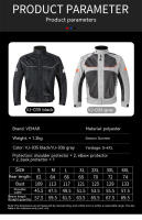 Chaqueta de Moto Transpirable VEMAR Anti-caída, Resistente al Desgaste, Tejido Reflectante con Almohadillas Protectoras CE Cierre de Cremallera Estilo Redondo Tallas S-4XL - details 9