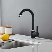 Grifo de oro rosa/negro/cromado mezclador de agua fría y caliente grifo de fregadero giratorio de 360 ​​grados montado en cubierta para cocina - details 5