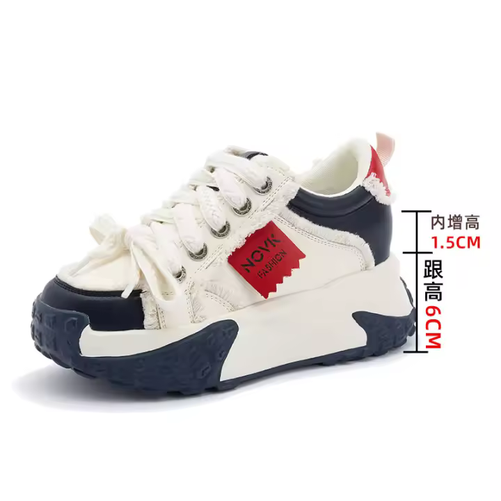 Zapatos informales con plataforma para mujer, calzado con aumento de altura, de cuero genuino, a la Moda - 1