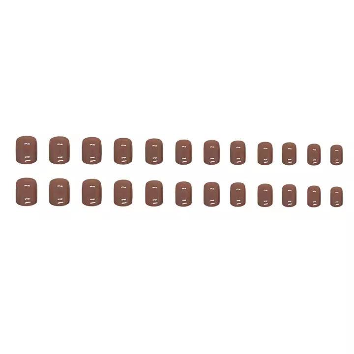 Uñas artificiales de caramelo brillante, cortas, redondas, de bronce, perfectas para mujeres y niñas - 1