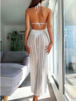 Vestido Mujer Verano 2025,Tirantes al Cuello con Transparencia y Encaje Sexy ,Espalda Descubierta Ajustado para Playa/Fiesta/Noche,Tela Elástica Estiliza Figura - details 2