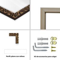 Espejo de Pared Completo 35x140cm Marco Exterior 42,5x147,5cm MOD-144 Nogal-Madera - details 3