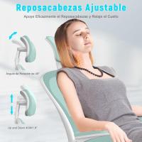Silla de Oficina Ergonómica Ajustable Respirable, Ajustable, Giratoria de 360°, Reposabrazos Abatibles de 90°, Soporte Lumbar - details 13