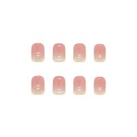 24 PCs Uñas Postizas Cortas Francésas Con Gradiente Sólido Gel De Jalea Y Archillo En Combo Para Belleza Y Estética - details 4