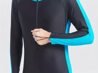 Ropa De Baño De Manga Larga Para Hombre, Secado Rápido Con Bloque De Color Y Cremallera Para Deportes Acuáticos - details 4