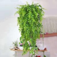 Enredadera persa artificial, colgante falso de helechos de Boston, fondo de pared de vid de plástico verde, decoración de jardín de boda - details 5