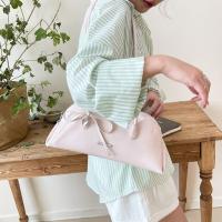 Nuevo bolso de hombro estilo coreano a cuadros, de piel sintética, con lazo dulce, estilo Boston, informal, de color sólido, bolso de mano para mujer, para regalo. - details 38