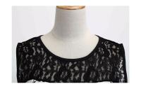 Lace patchwork summer women a line elegant vintage party dress with belt - details 39
