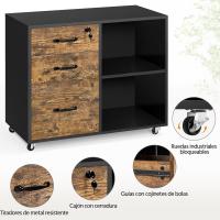 Cajonera Escritorio con Ruedas Cajonera de Oficina 3 Cajones Archivador Móvil de Oficina para Carpetas 80x40x65,5cm Blanco - details 25
