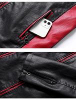 Chaqueta de Cuero de Motocicleta para Hombres Ajuste Delgado PU de Alta Calidad Moda Otoñal Casual - details 11