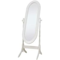 Espejo rectangular de cuerpo entero, de pie, de madera, giratorio, para dormitorio, pasillo, cómoda, color blanco - details 15