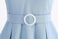 Vestido Retro de Cintura Alta con Botones de Frente Vestido de Swing Elegante para Mujeres - details 19
