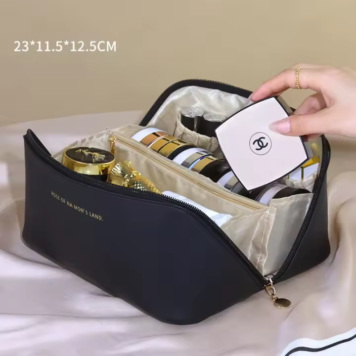 Bolsa de maquillaje de viaje, caja de almacenamiento, organizador de cosméticos, contenedor de plástico para tocador de baño y hogar - 1