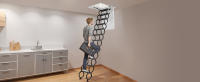 Escalera Retráctil para Ático SucceBuy, Capacidad de 299.37 kg, Compatible con Alturas de Techo de 320.04 a 335.28 cm y Abertura de 100.08 x 69.85 cm, Escalera de Techo Desplegable de Acero Aleado Resistente con Varilla de Tracción para Acceso al Ático - details 8