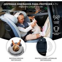 Silla de coche ajustable I-SIZE 40-150 cm con Isofix Asiento de bebé para niños Negro 360º - details 4