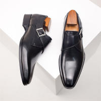 Zapatos de cuero con hebilla de monje, zapatos de vestir para hombre de negocios, zapatos de cuero estilo británico para hombre - details 22