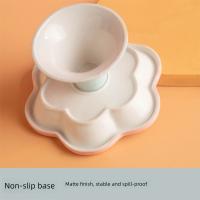 Cuenco de cerámica antivuelco para gatos, cuenco antideslizante antivómitos para mascotas, cuenco de pie alto, bonito con diseño de flores, alimentador para beber y comer para mascotas - details 16