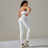 Conjunto de Yoga Sin Costuras para Mujeres Chaleco de Entrenamiento, Pantalones, Sujetador, Shorts de Gimnasio, Leggings de Correr de Cintura Alta Conjuntos Deportivos - details 14