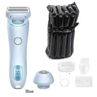 Maquinillas de afeitar eléctricas para mujer, afeitadoras faciales 2 en 1 para Bikini, depilación para axilas, piernas, recortador corporal para mujer, resistente al agua IPX7 - details 3