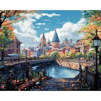 Cuadro de Pintura Ruopoty en Marco Moderno de Paisaje de Ciudad con Dibujo por Números DIY Regalo para Decoraciones del Hogar Estilo Abstracto Material de Lona Tamaño 40x50cm - details 0