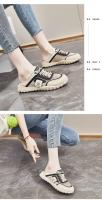Malla zapatos de las mujeres de verano de las mujeres de fondo plano antideslizante perezoso bolsa de un pedal sandalias de cabeza bolsa cabeza media zapatillas fuera - details 13