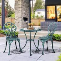 Conjunto de Mesa y Sillas Exterior Juego de Muebles de Aluminio para Jardín Balcón Terraza Blanco,44x44x85,5cm - details 18