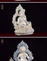 Estatua de adorno de Dios de la riqueza amarilla s999, plata pura, Buda del destino Original, adoración en el hogar - details 4
