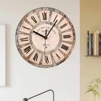 Reloj de pared silencioso de madera Vintage, diseño moderno, reloj Retro rústico Vintage, decoración para el hogar, oficina, cafetería, arte, reloj de pared grande - details 7