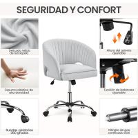 Silla de Oficina de Terciopelo Ruinas Giratorias de 360° Ajustable en Altura - details 13