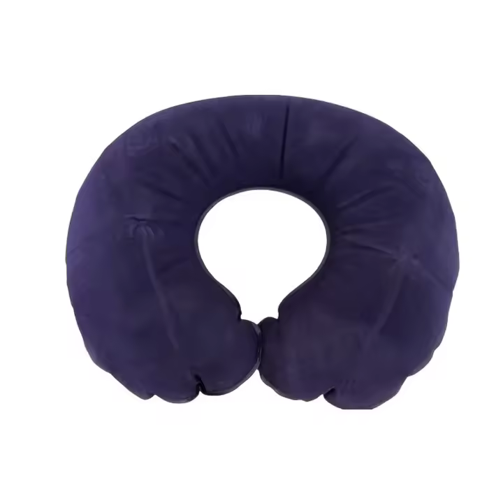 Almohada ergonómica para el cuello en forma de C, cojín de soporte para coche de viaje de poliéster, almohada inflable de viaje en forma de U - 1
